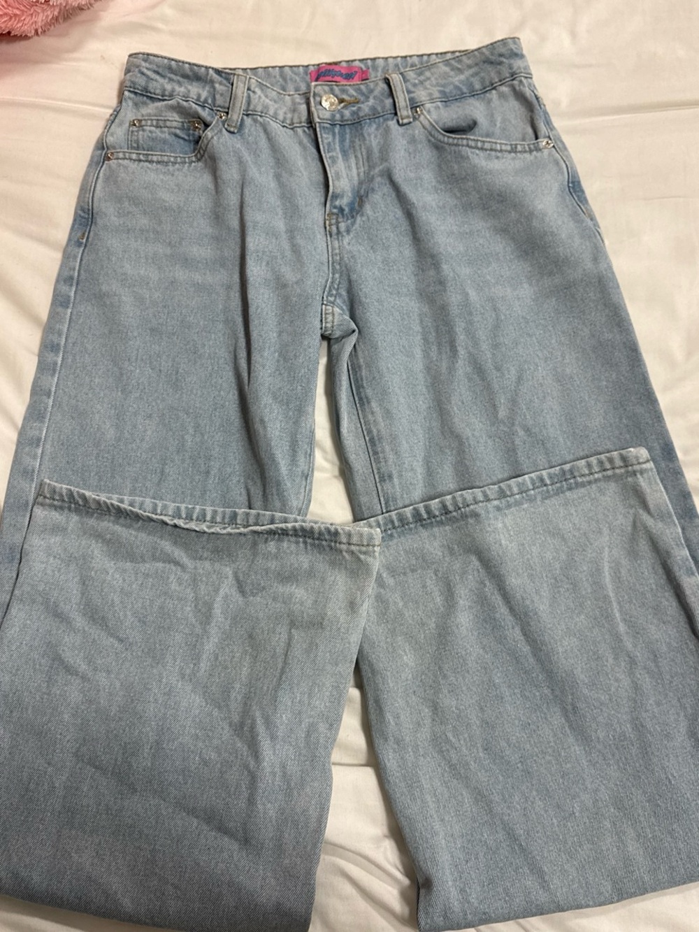Edikted Light Blue Wide-Leg Jeans